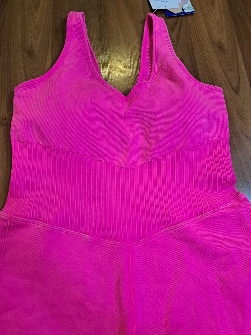 JoyLab Hot Pink Ribbed Knit Romper - Picture 3 of 6